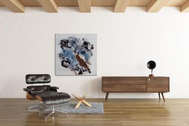 Gefilztes Wandelement blau