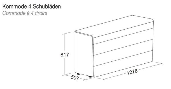 Kommode FLY mit 4 Schubladen