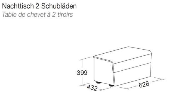 Nachttisch FLY mit 2 Schubladen
