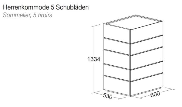 Herrenkommode MAVERIK mit 5 Schubladen