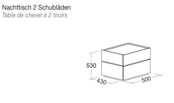 Nachttisch MAVERIK mit 2 Schubladen bicolor
