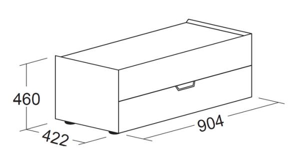 Nachttisch NET mit 2 Schubladen B 904 mm