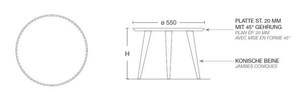 Beistelltisch ROUND 550 mm