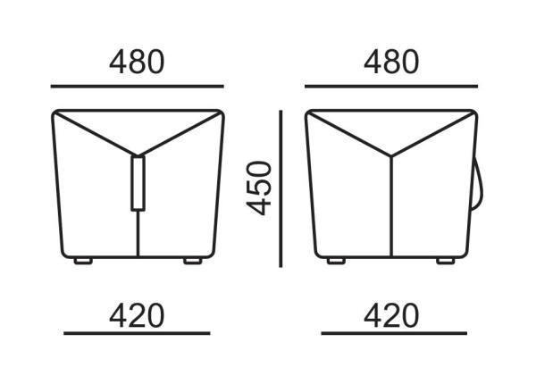 Einsitzer Hocker Stone Low  1