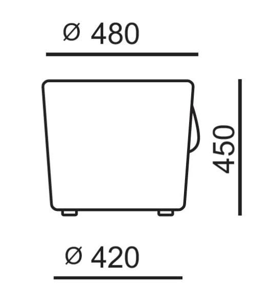 Einsitzer Hocker Stone Round